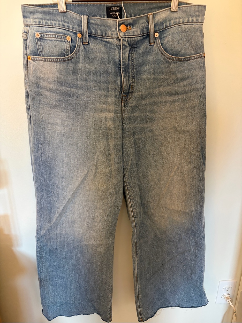 J. Crew Light wash wide leg crop Fit